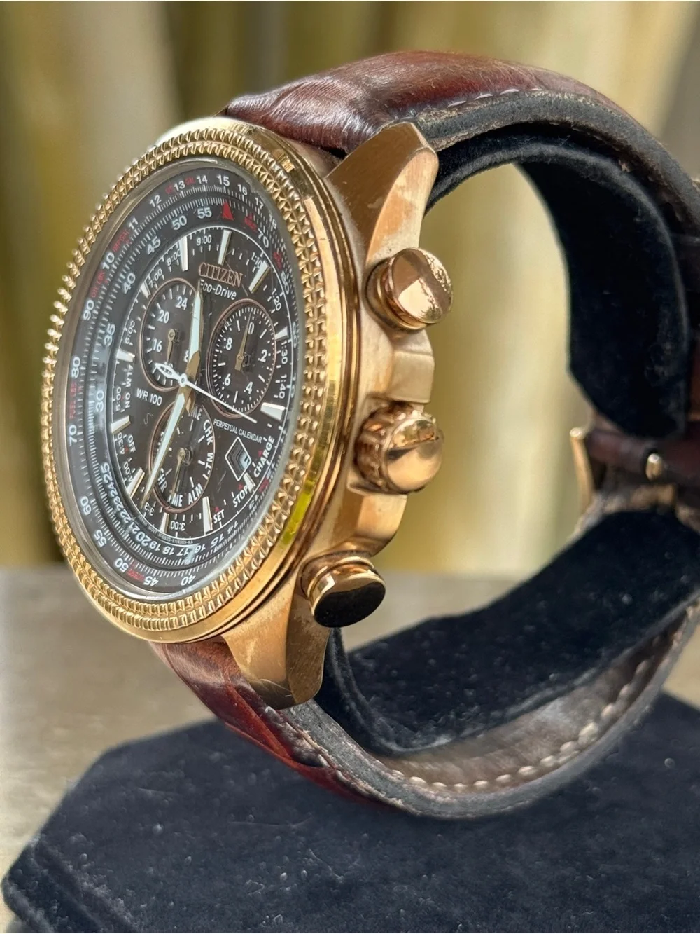 CITIZEN BL5403-03X Perpetual Calendar Brown Dial Leather Strap Men's Rose Gold